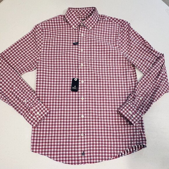 NEW JOHNNIE-O CRIMSON PREP-FORMANCE MEAD BUTTON UP LONG SLEEVE SHIRT SMALL - Picture 1 of 5